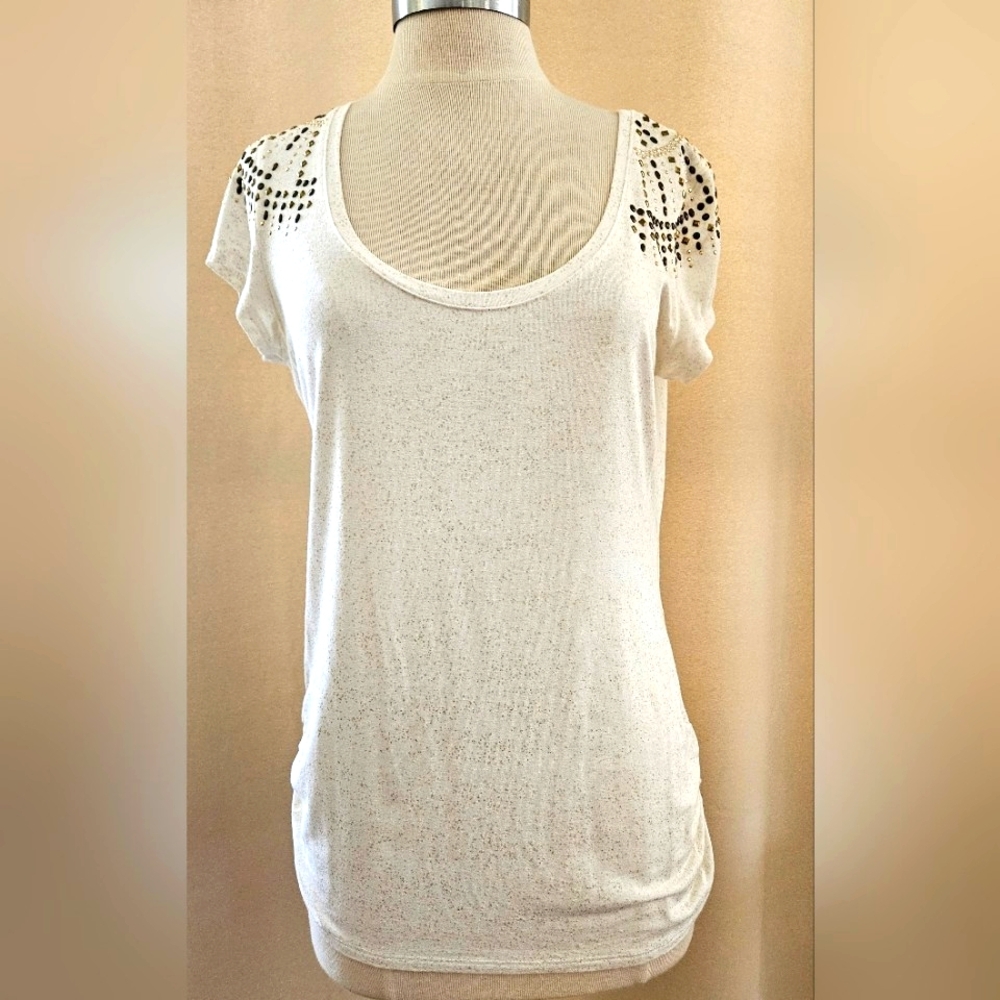 Womans Sleeve Studed Pullover Top